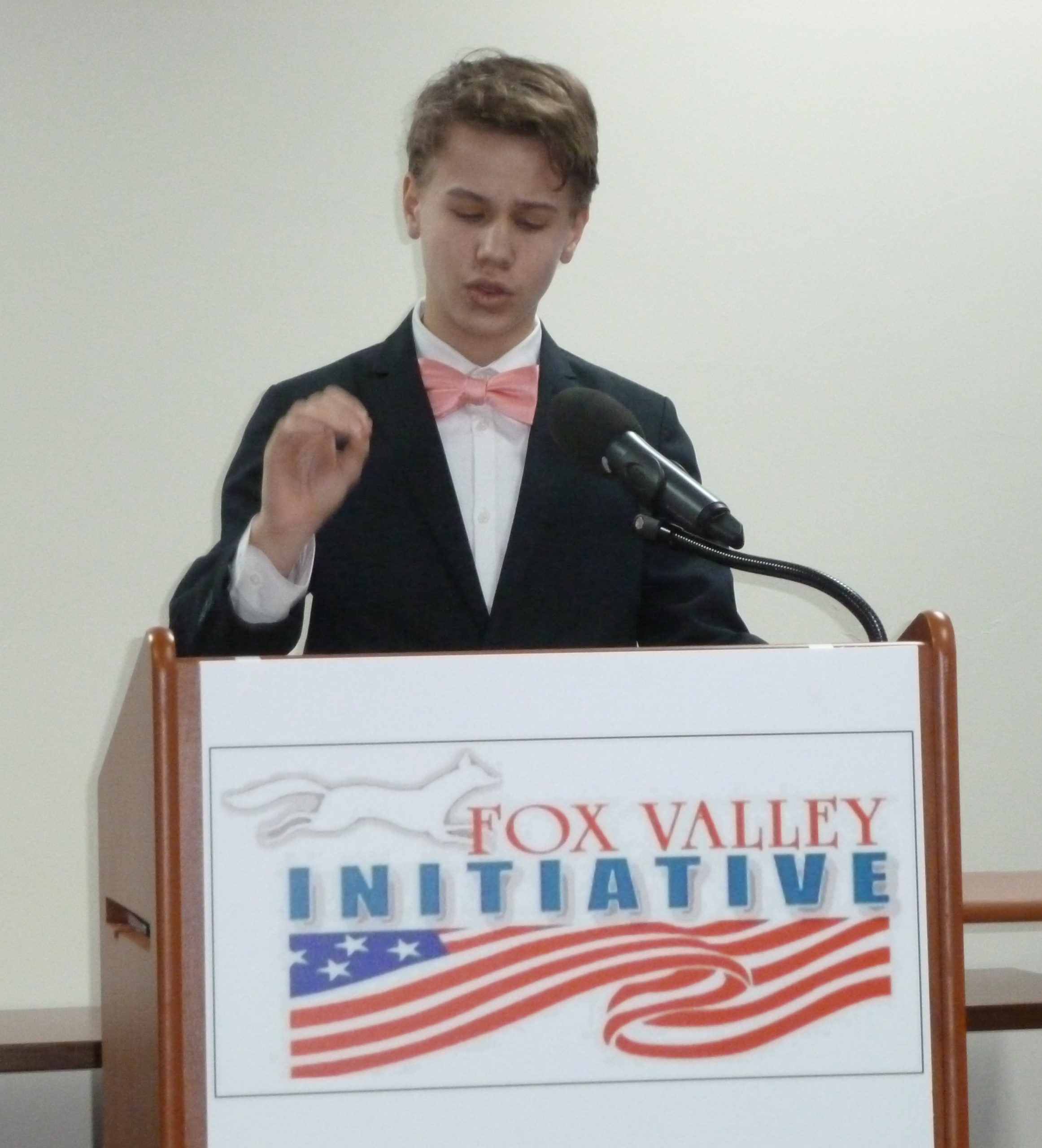 Ethan, a candidate for the LEAD Wisconsin scholarship, discussed America as a bastion of freedom.