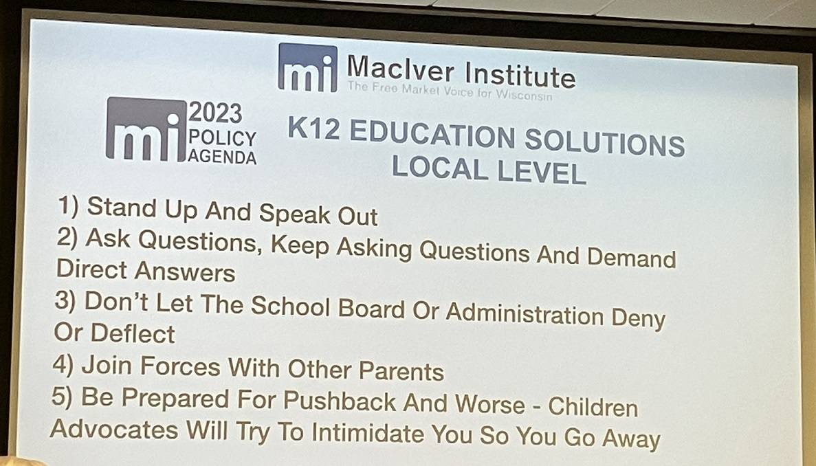 MacIver Institute's proposed solutions for Wisconsin K-12 Education at the local level.