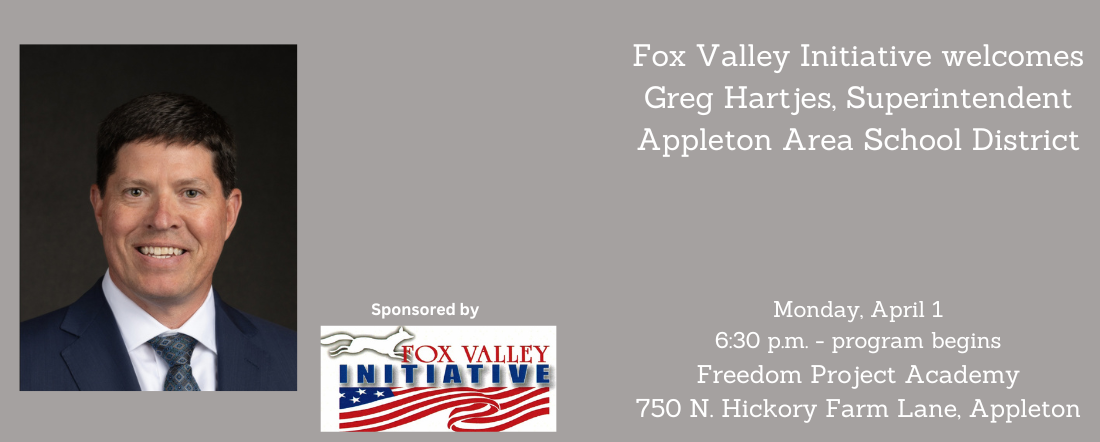 Fox Valley Initiative will host AASD superintendent Greg Hartjes on April 1.