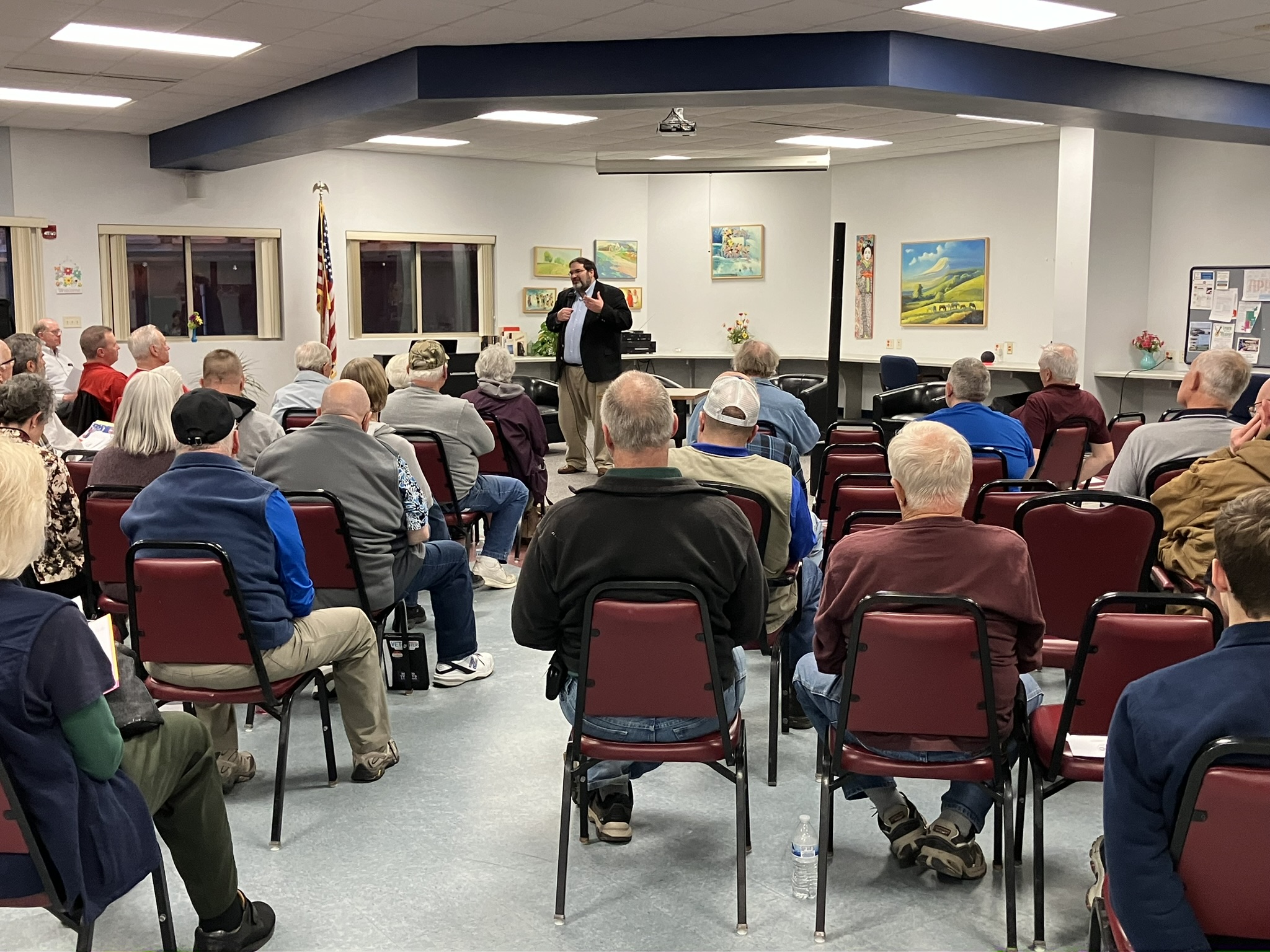Wisconsin State Sen. Andre Jacque, a candidate to represent the state's 8th Congressional District, spoke to Wolf River Area Patriots on April 23, 2024.