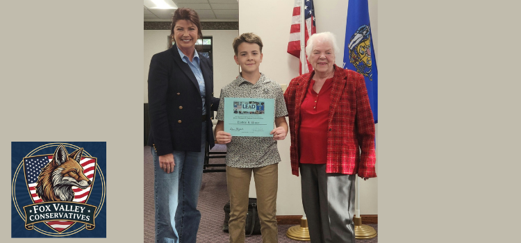 Easton Elmer Receives Fox Valley Initiative Scholarship to Attend LEAD WI Easton Elmer, a 13-year-old from the Fox Valley, was awarded a scholarship to attend the LEAD WI summer camp hosted by Wisconsin Family Council.