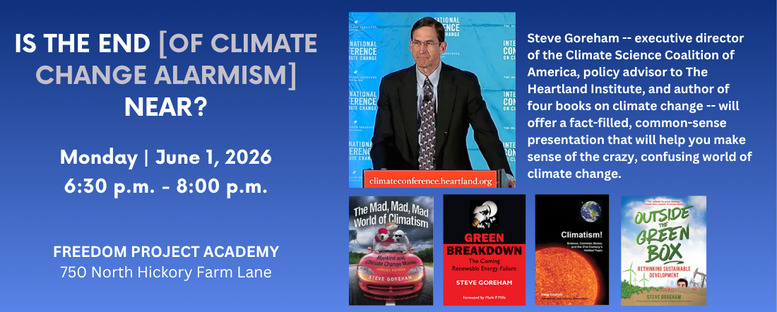 Fox Valley Initiative will host climate change expert Steve Goreham on Monday, June 1 in Appleton.