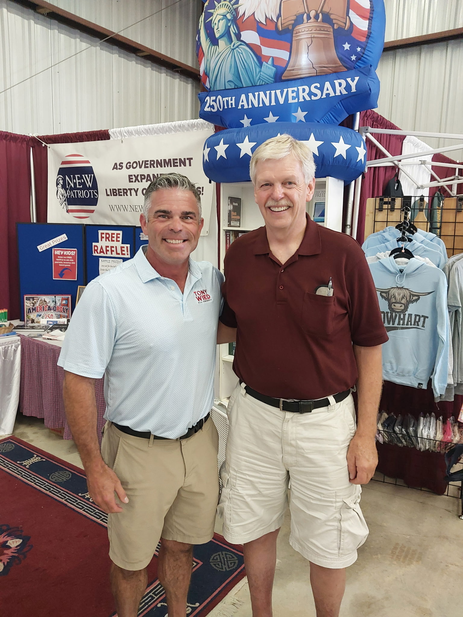 Congressman Tony Wied with NEW Patriots volunteer Jeff.